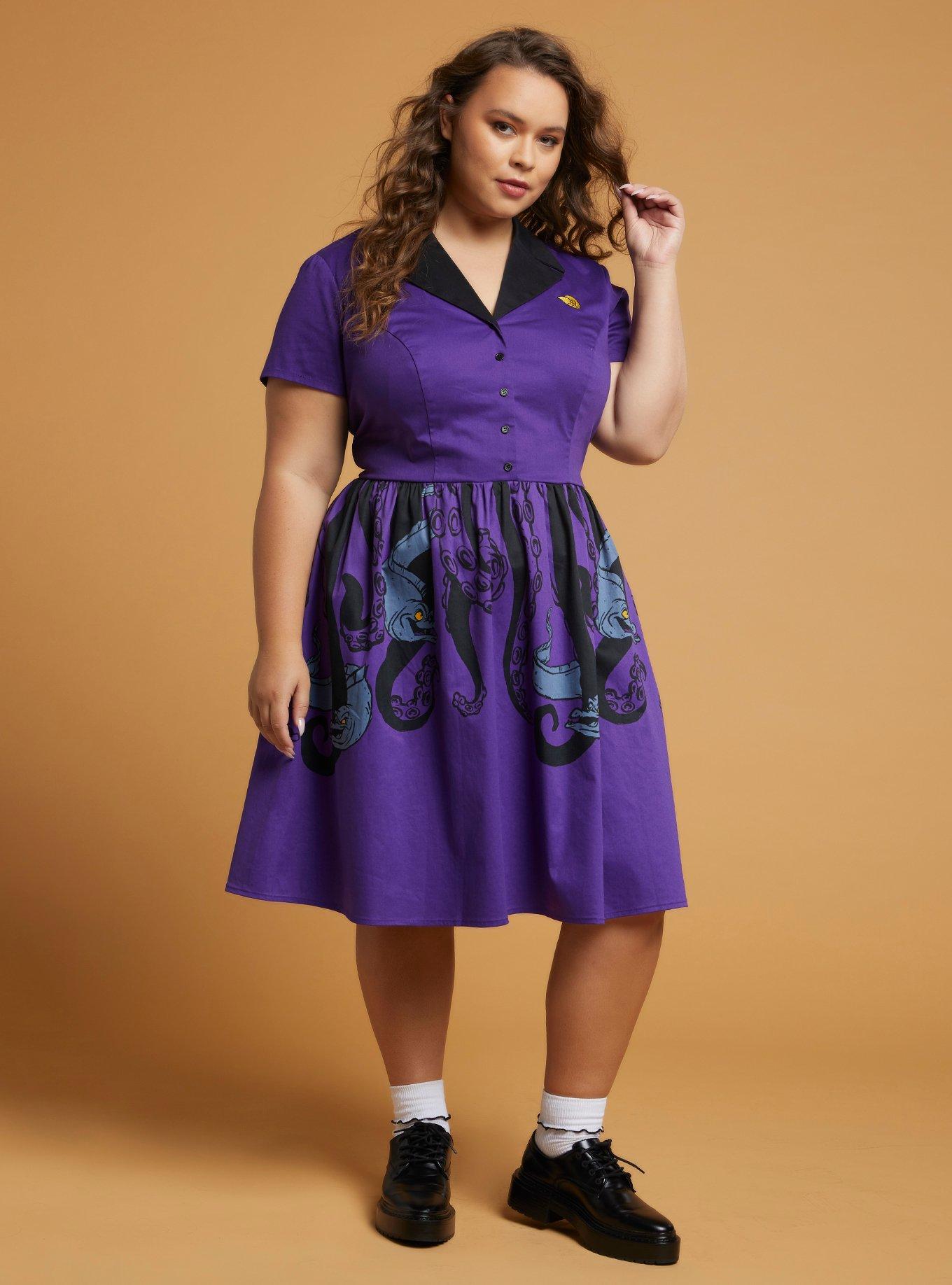 Her Universe Disney The Little Mermaid Ursula Collared Dress Plus Size, MULTI, alternate