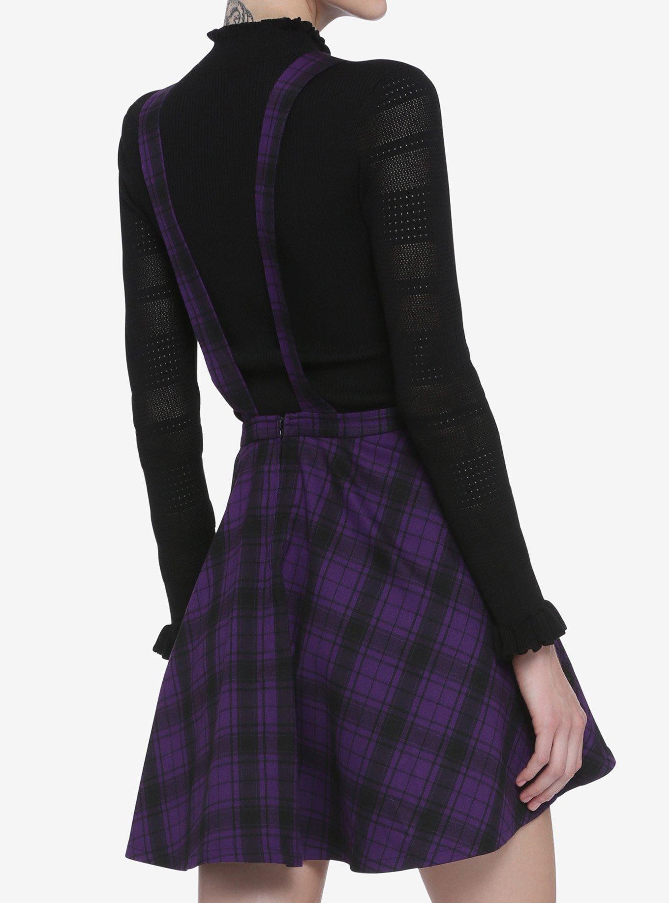 Black & Purple Plaid Skirtall, PLAID - PURPLE, alternate