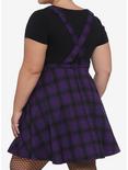 Black & Purple Plaid Skirtall Plus Size, PLAID - PURPLE, alternate