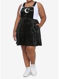 Moon & Star Velvet Skirtall Plus Size, BLACK  WHITE, alternate