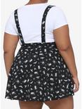 Black & White Bugs Suspender Skirt Plus Size, BLACK  WHITE, alternate