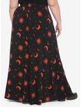 Black & Orange Celestial Maxi Skirt Plus Size, ORANGE, alternate
