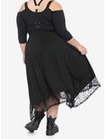 Black Harness & Cold Shoulder Maxi Dress Plus Size, BLACK, alternate