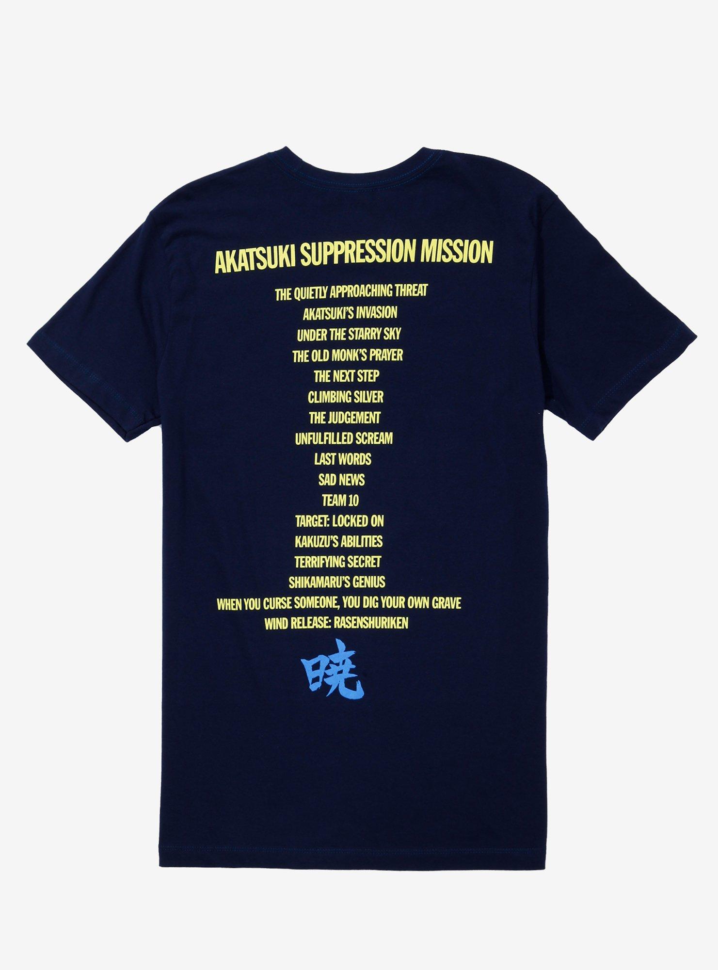 Naruto Shippuden Akatsuki Suppression Mission T-Shirt, NAVY, alternate