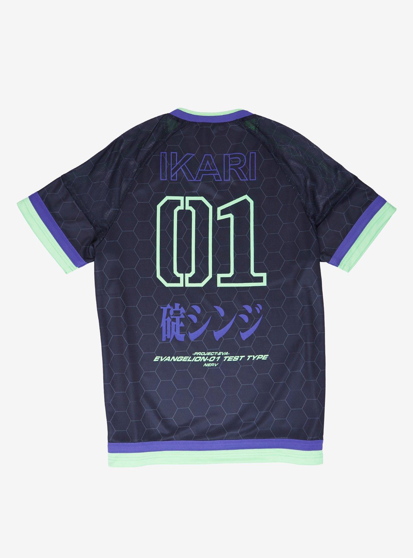 Neon Genesis Evangelion Ikari Soccer Jersey - BoxLunch Exclusive, BLACK, alternate