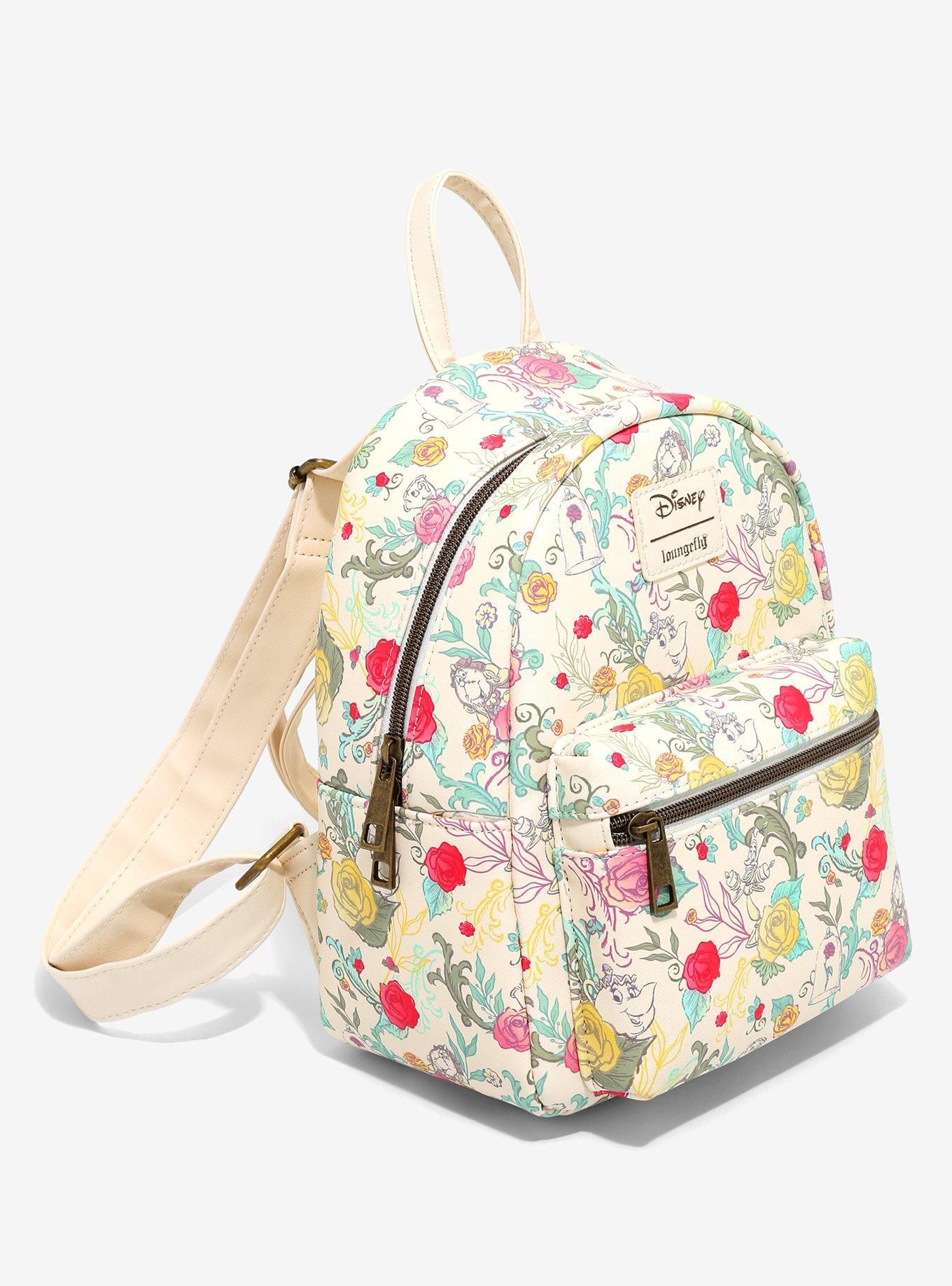 Loungefly Disney Beauty And The Beast Floral Character Mini Backpack, , alternate