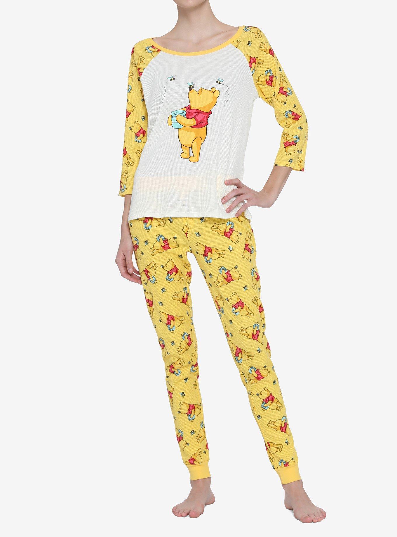 Disney Winnie The Pooh Girls Thermal Pajama Set, MULTI, alternate