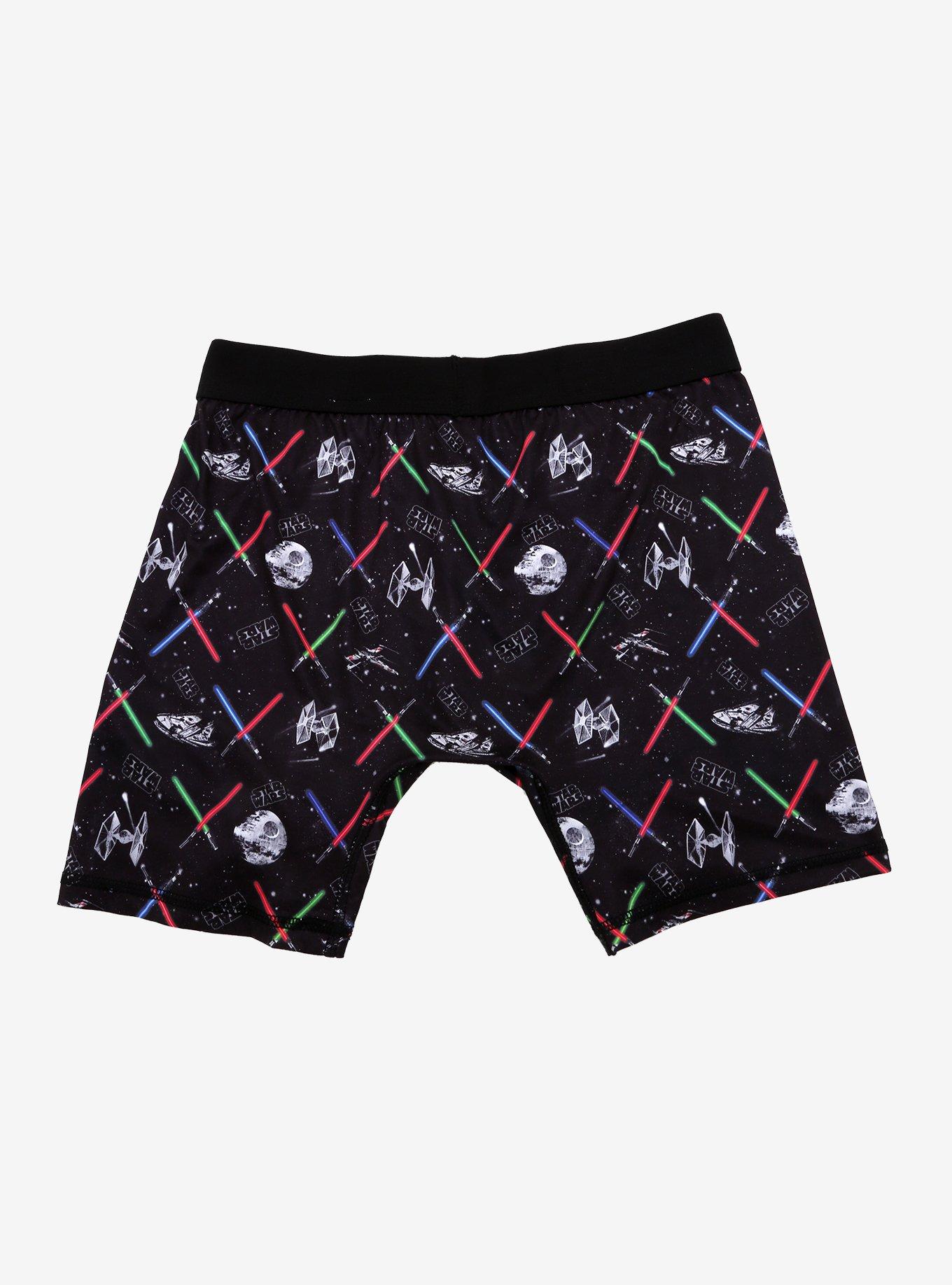 Star Wars Lightsabers & Ships Boxer Briefs, BLACK, alternate