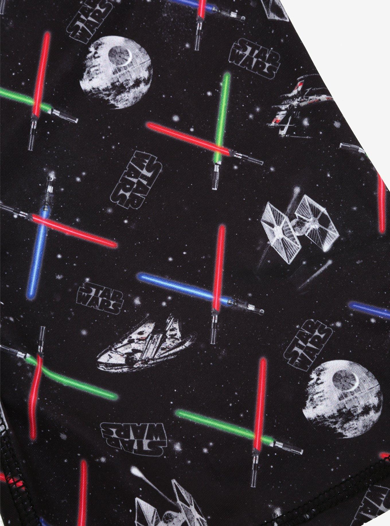 Star Wars Lightsabers & Ships Boxer Briefs, BLACK, alternate