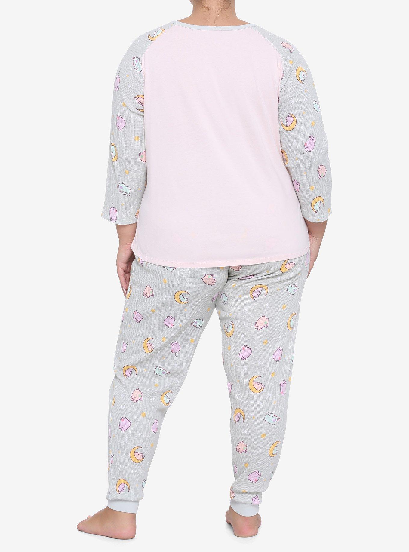 Pusheen Pastel Girls Thermal Pajama Set Plus Size, MULTI, alternate
