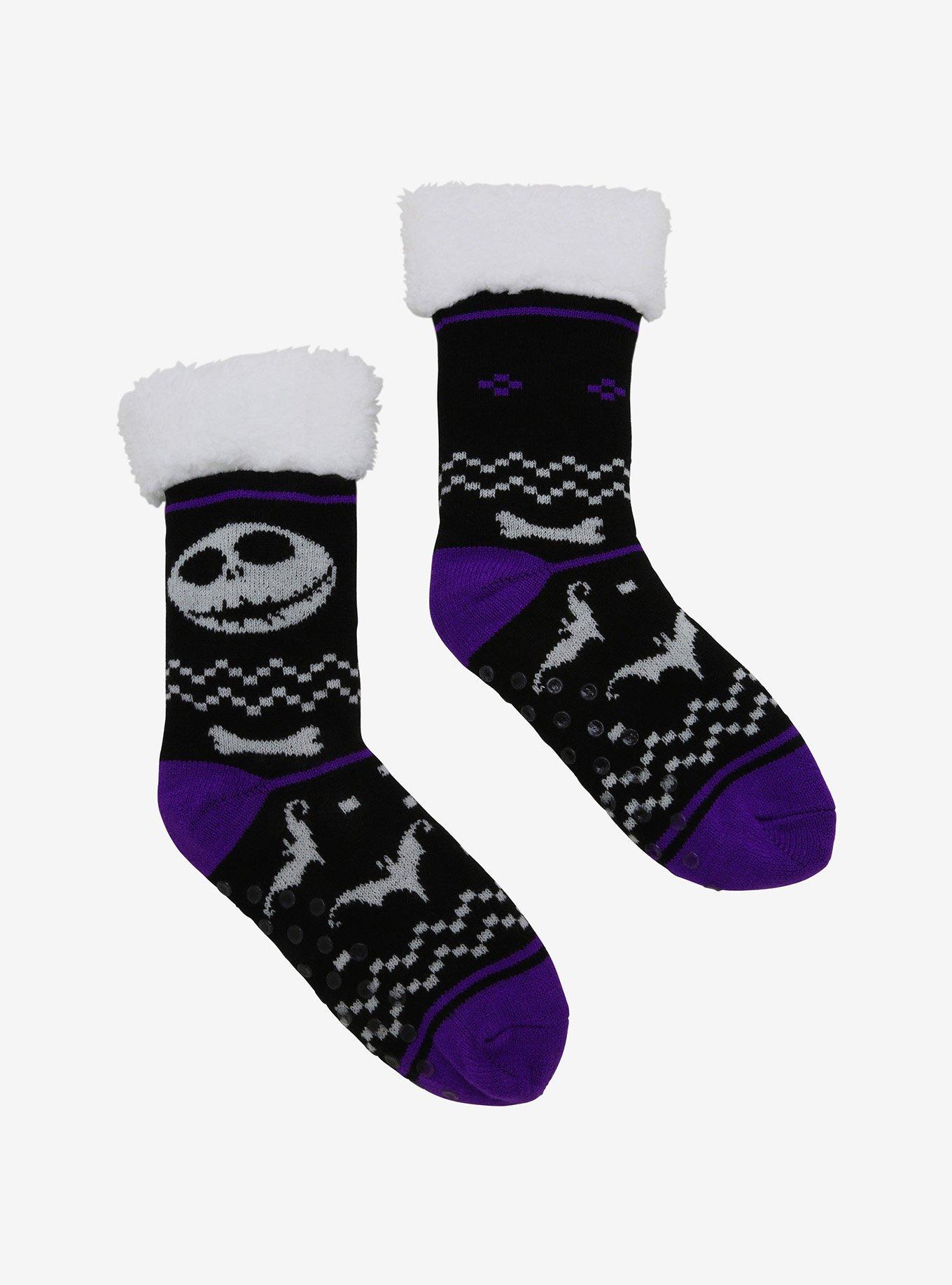 The Nightmare Before Christmas Jack Fair Isle Cozy Slipper Socks, , alternate