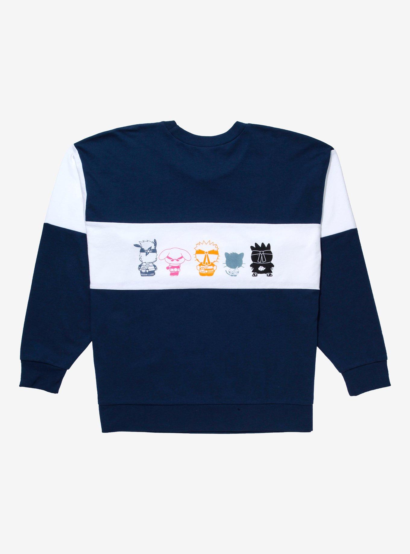 Naruto Shippuden x Hello Kitty and Friends Panel Women's Crewneck - BoxLunch Exclusive, NAVY, alternate