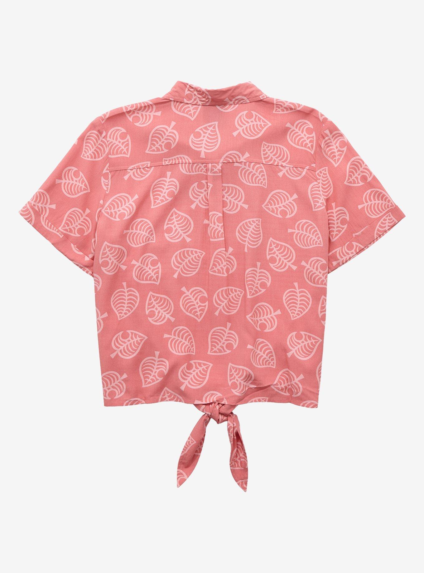Nintendo Animal Crossing New Horizons Isabelle Leaves Women's Tie-Front Woven Top - BoxLunch Exclusive, ORANGE, alternate
