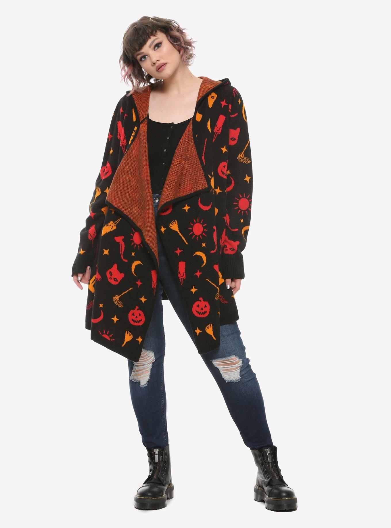 Her Universe Disney Hocus Pocus Dani Hooded Flyaway Cardigan Plus Size, MULTI, alternate