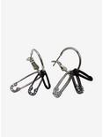 Safety Pin Hoop Earrings, , alternate