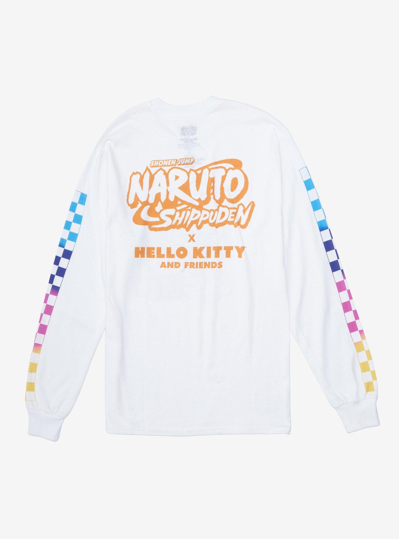 Naruto Shippuden X Hello Kitty And Friends Group Checkered Girls Long-Sleeve T-Shirt, MULTI, alternate
