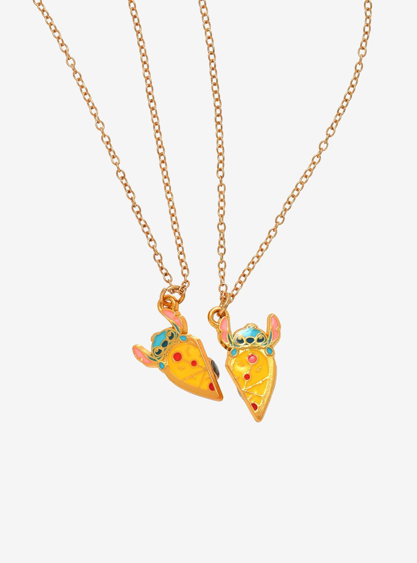 Disney Lilo & Stitch Pizza Best Friend Necklace Set, , alternate