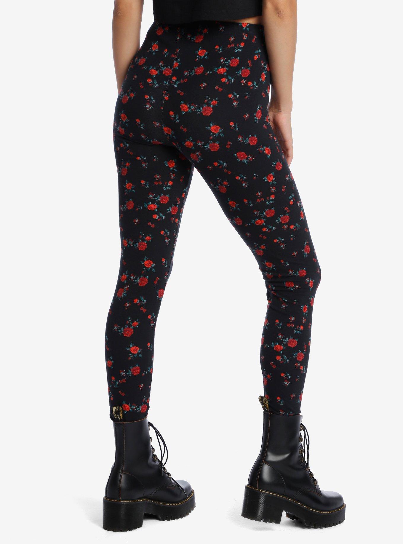 Ditsy Rose Print Leggings, MULTI, alternate