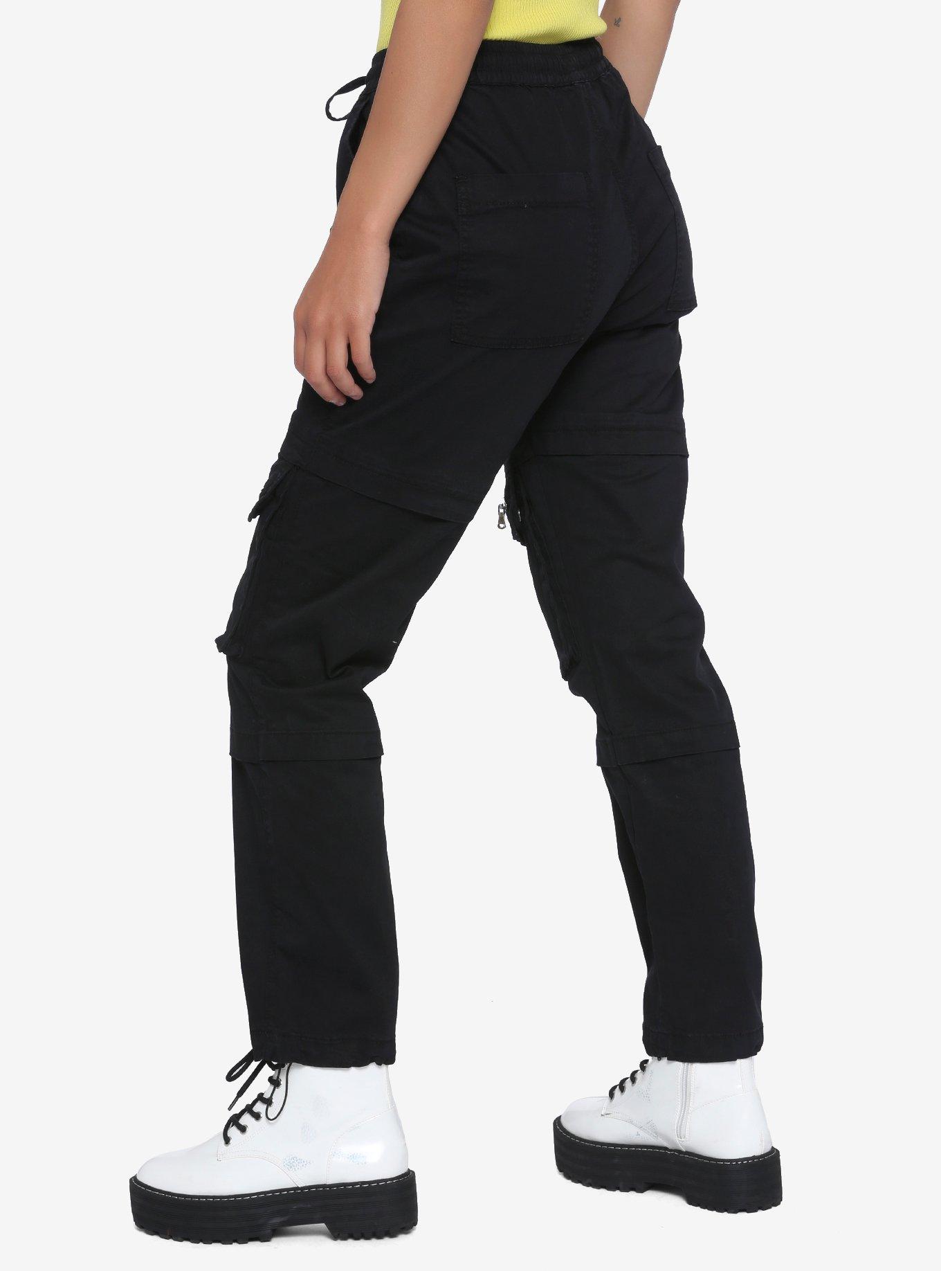 Black Zipper Pocket Jogger Pants, BLACK, alternate