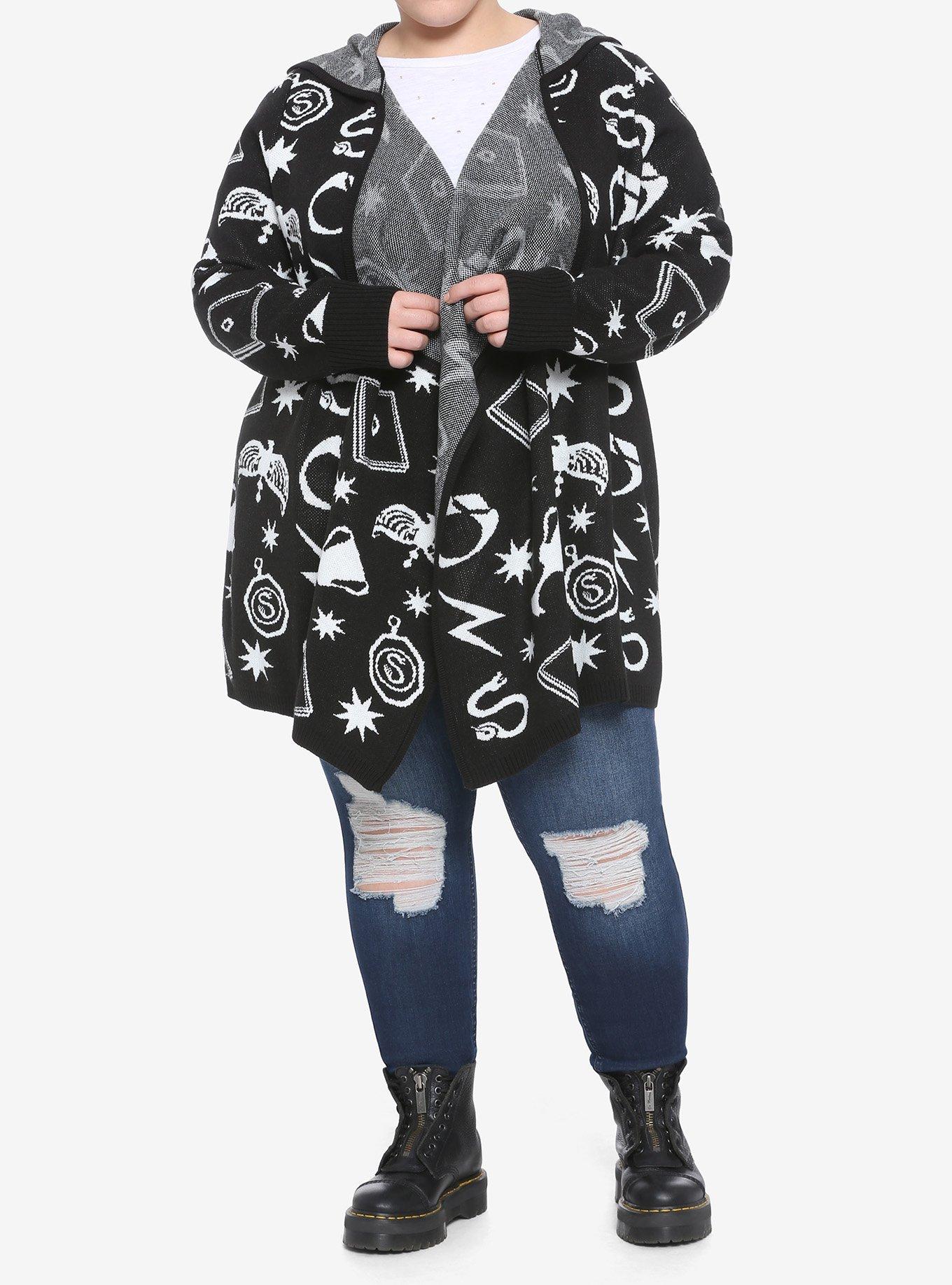 Harry Potter Horcrux Hooded Flyaway Cardigan Plus Size, MULTI, alternate