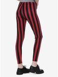 Black & Red Vertical Stripe Leggings, MULTI, alternate