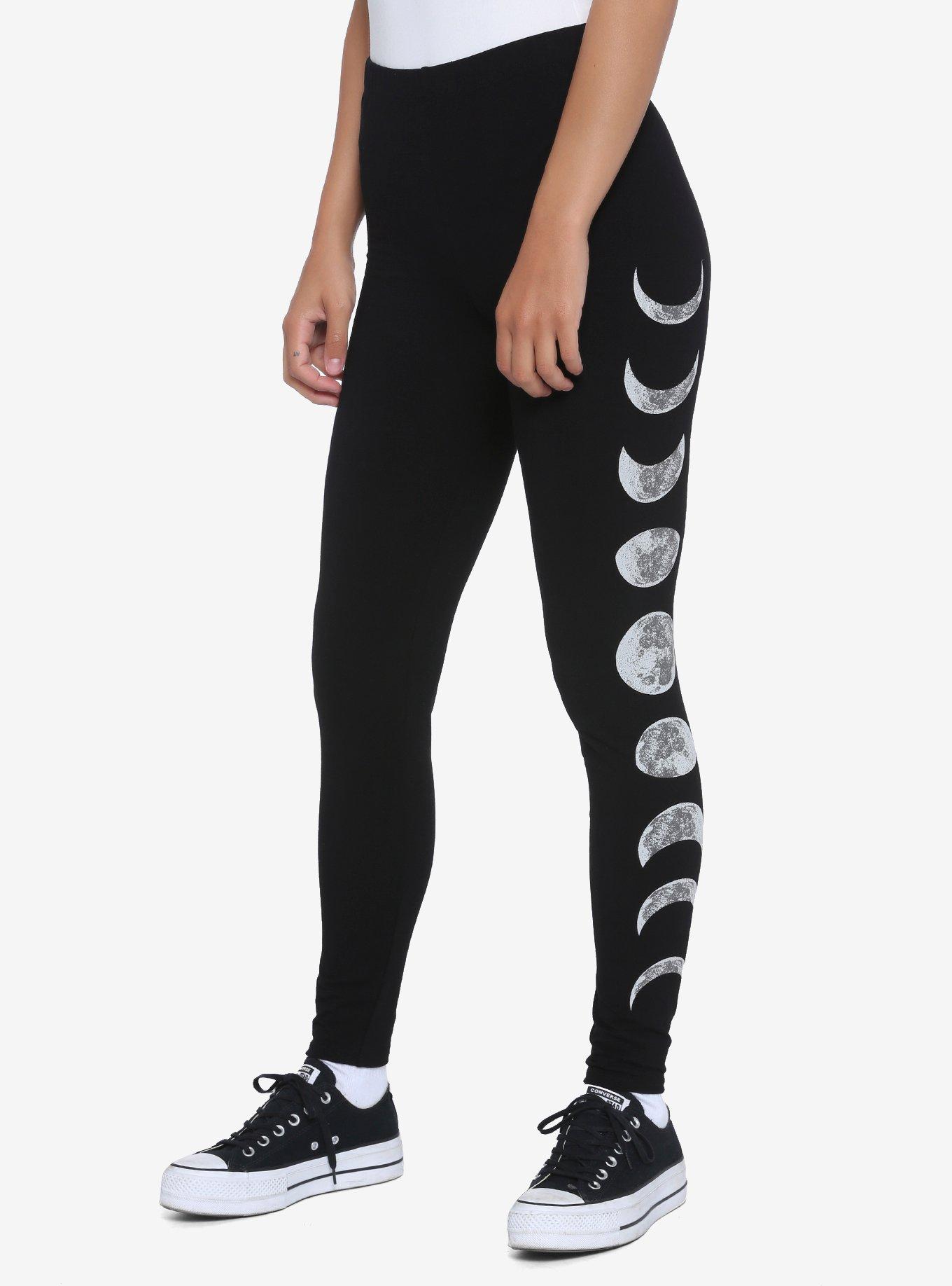 Moon Phase Leggings, BLACK, alternate