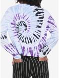 The Nightmare Before Christmas Spiral Hill Tie-Dye Girls Crop Long-Sleeve T-Shirt, BLACK, alternate