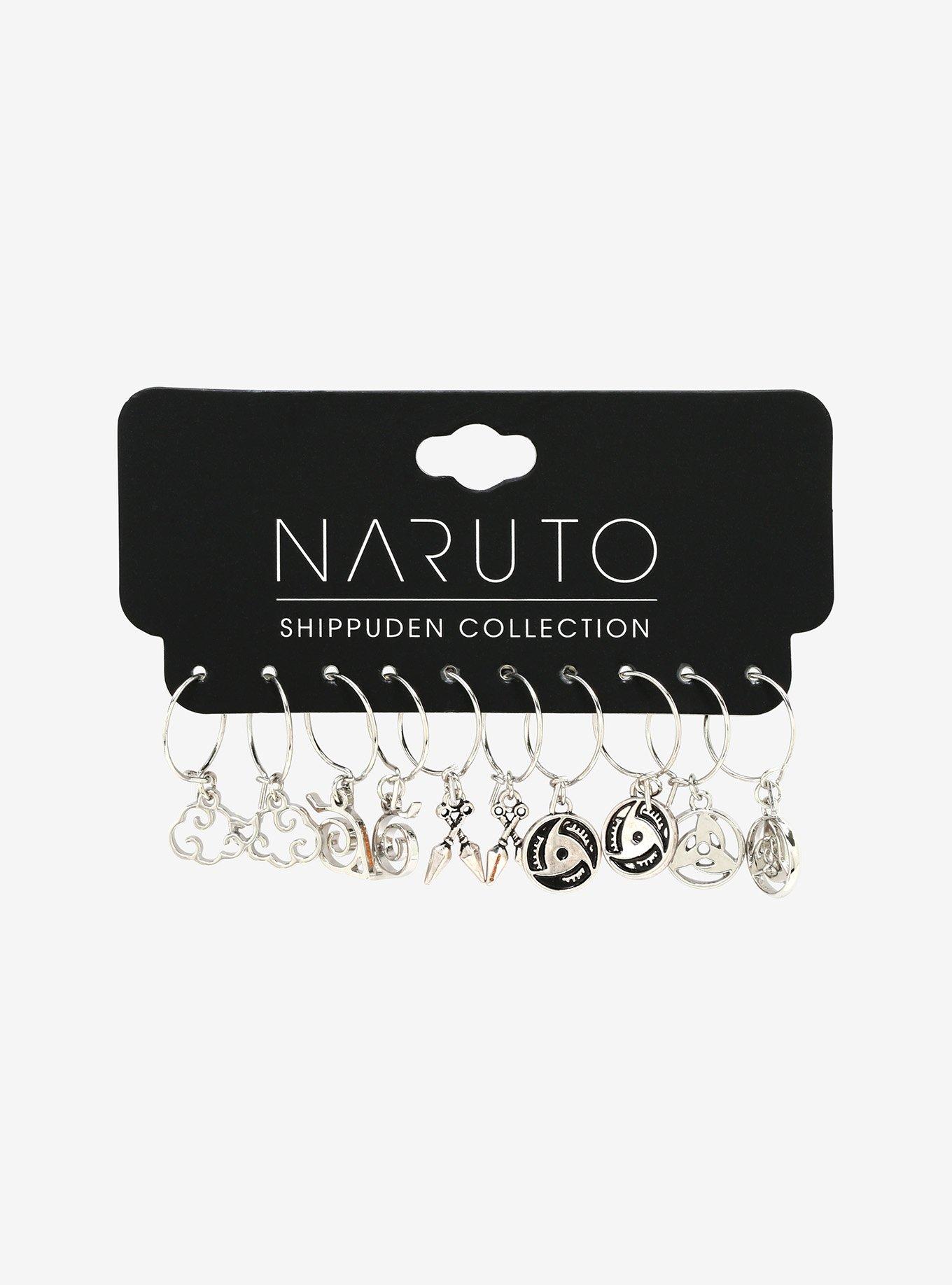 Naruto Shippuden Charm Mini Hoop Earring Set, , alternate