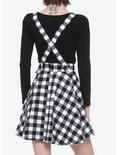Black & White Gingham Suspender Skirt, GINGHAM WHITE-BLACK, alternate
