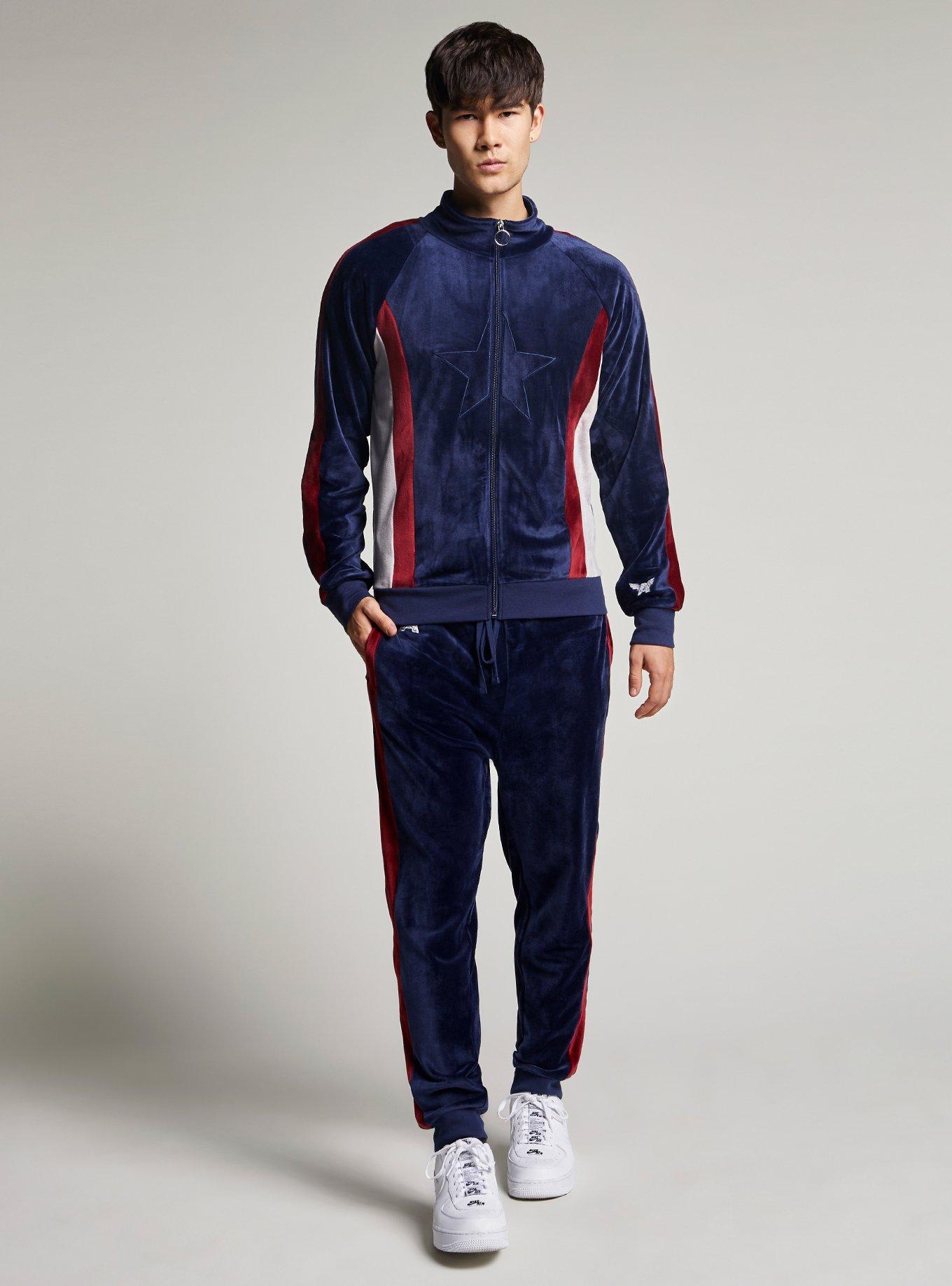 Our Universe Marvel Captain America Velour Track Pants, MULTI, alternate