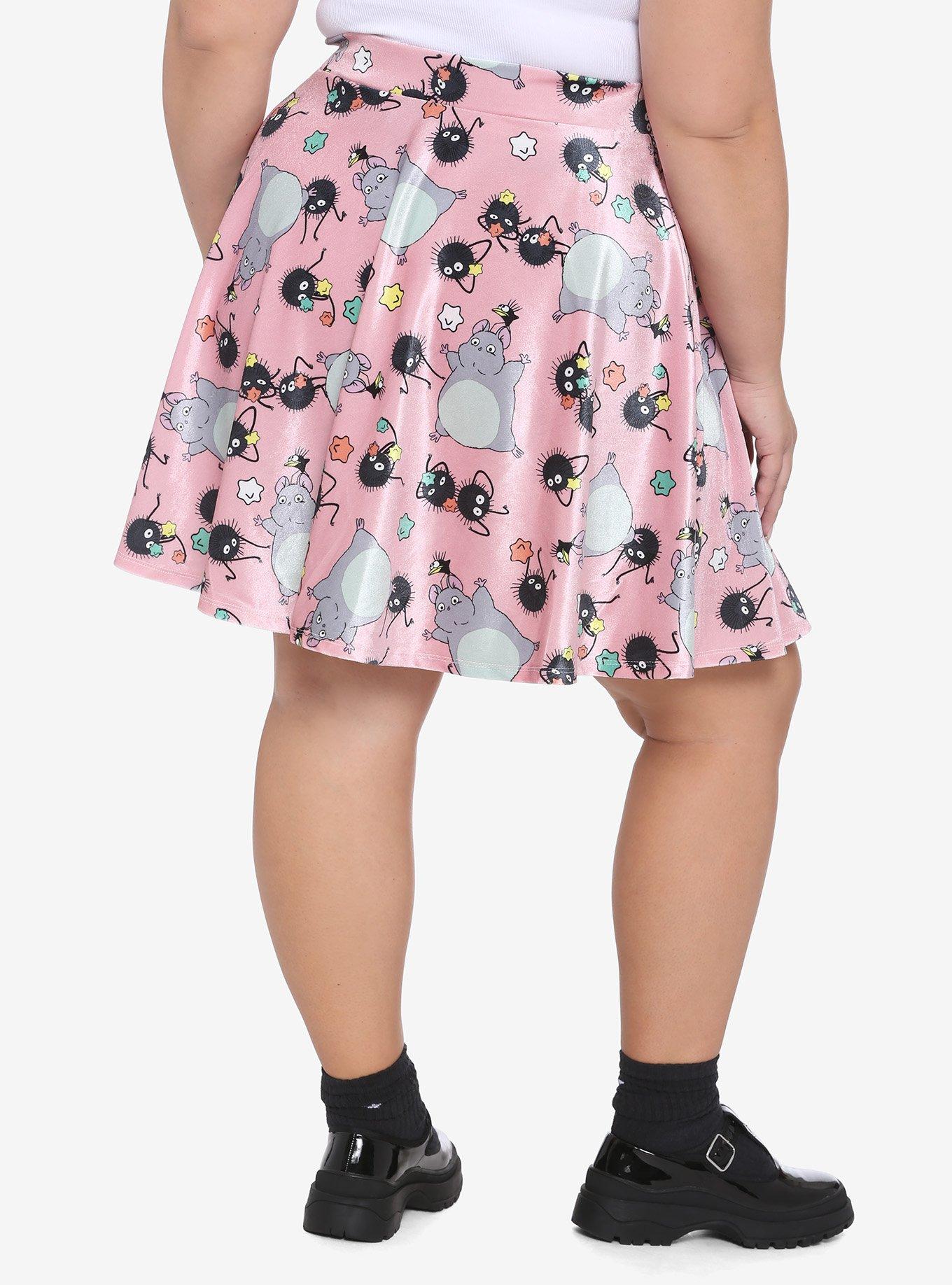 Her Universe Studio Ghibli Spirited Away Soot Sprites & Boh Velvet Skirt Plus Size, MULTI, alternate