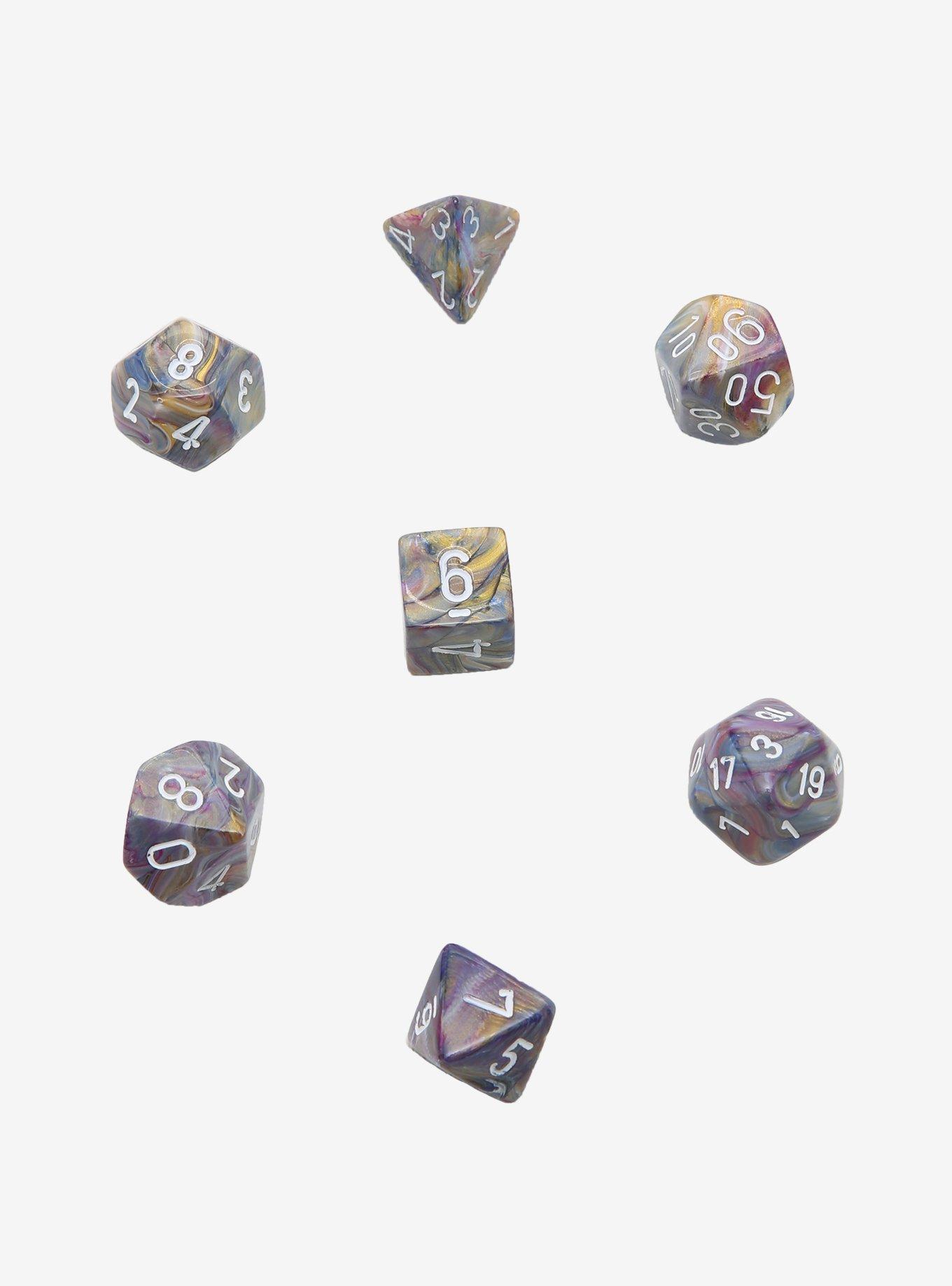 Chessex Festive Carousel With White Polyhedral Dice Set, , alternate