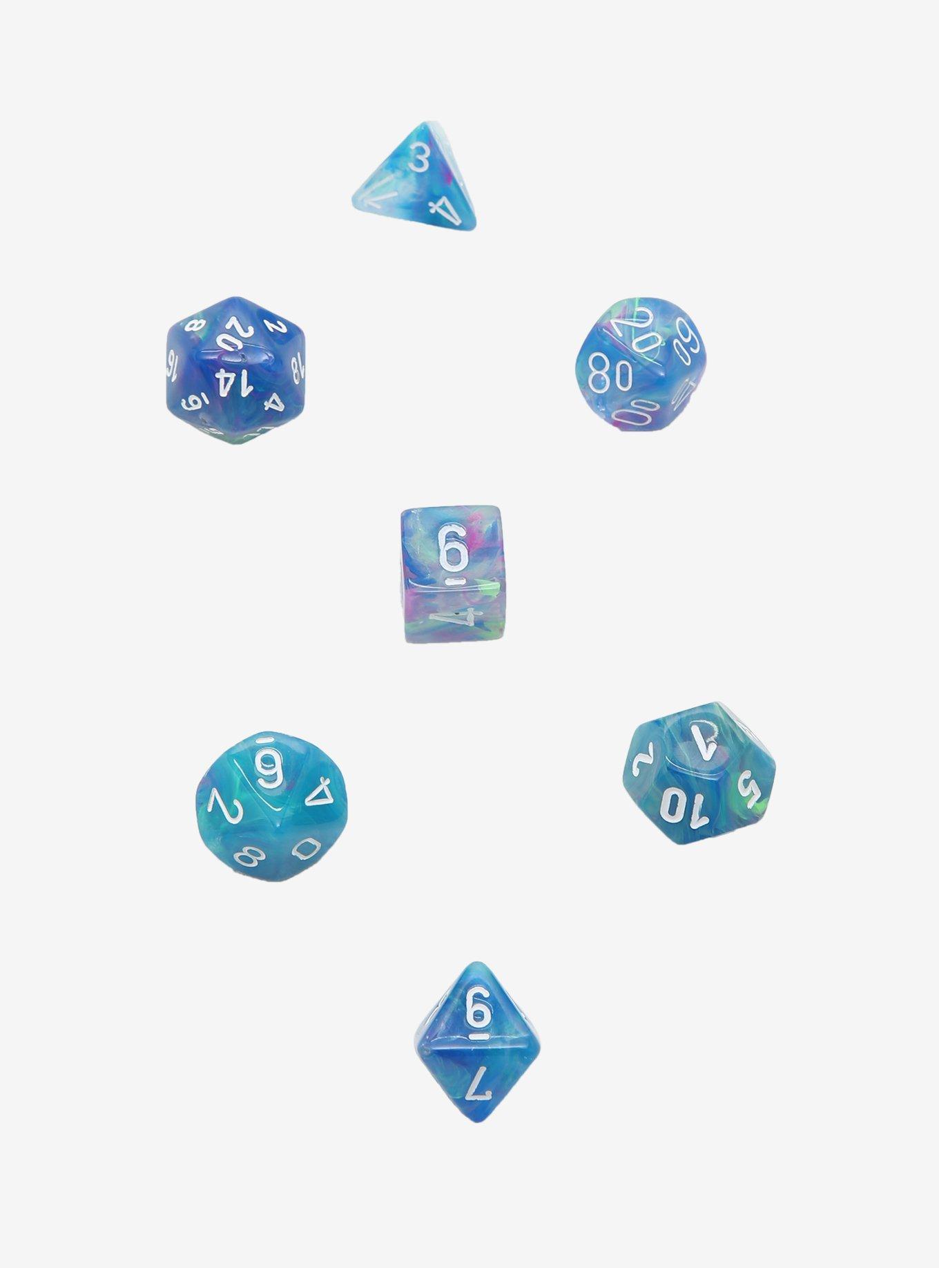 Chessex Festive Waterlily With White Polyhedral Dice Set, , alternate