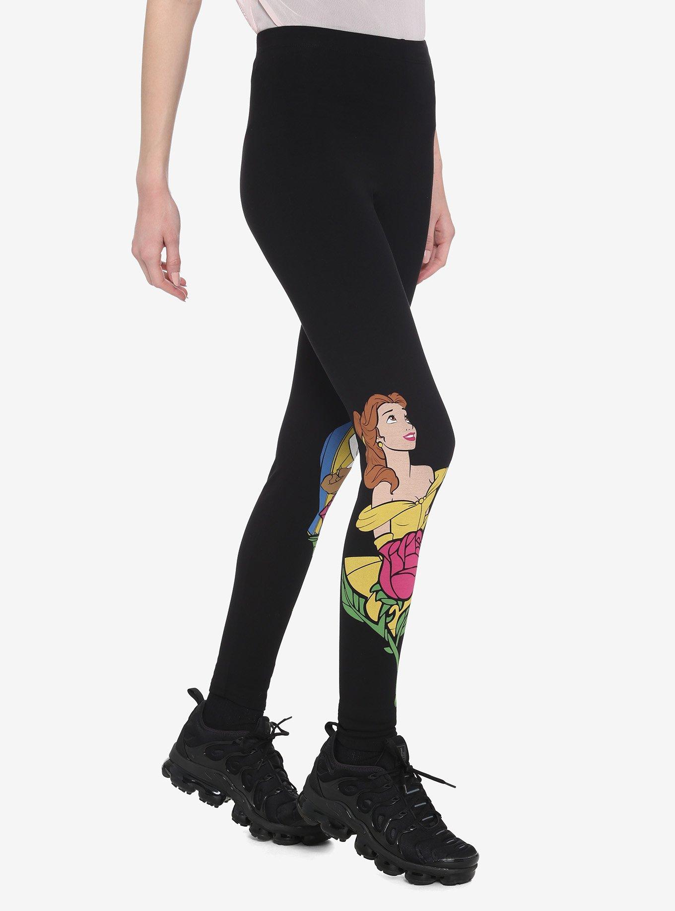 Hot Topic Disney Beauty And The Beast Rose Leggings - XS