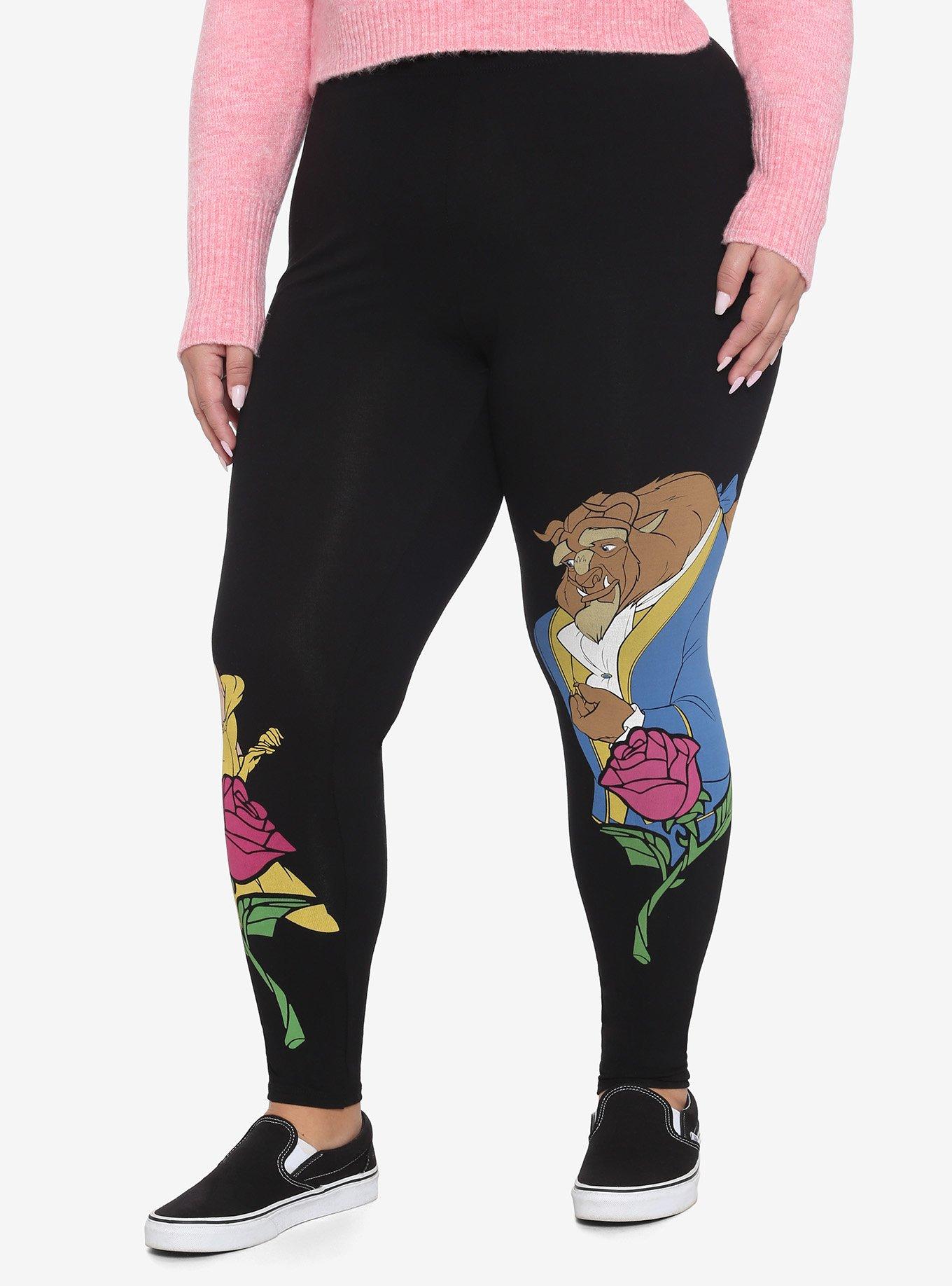 Disney Beauty And The Beast Rose Leggings Plus Size, MULTI, alternate