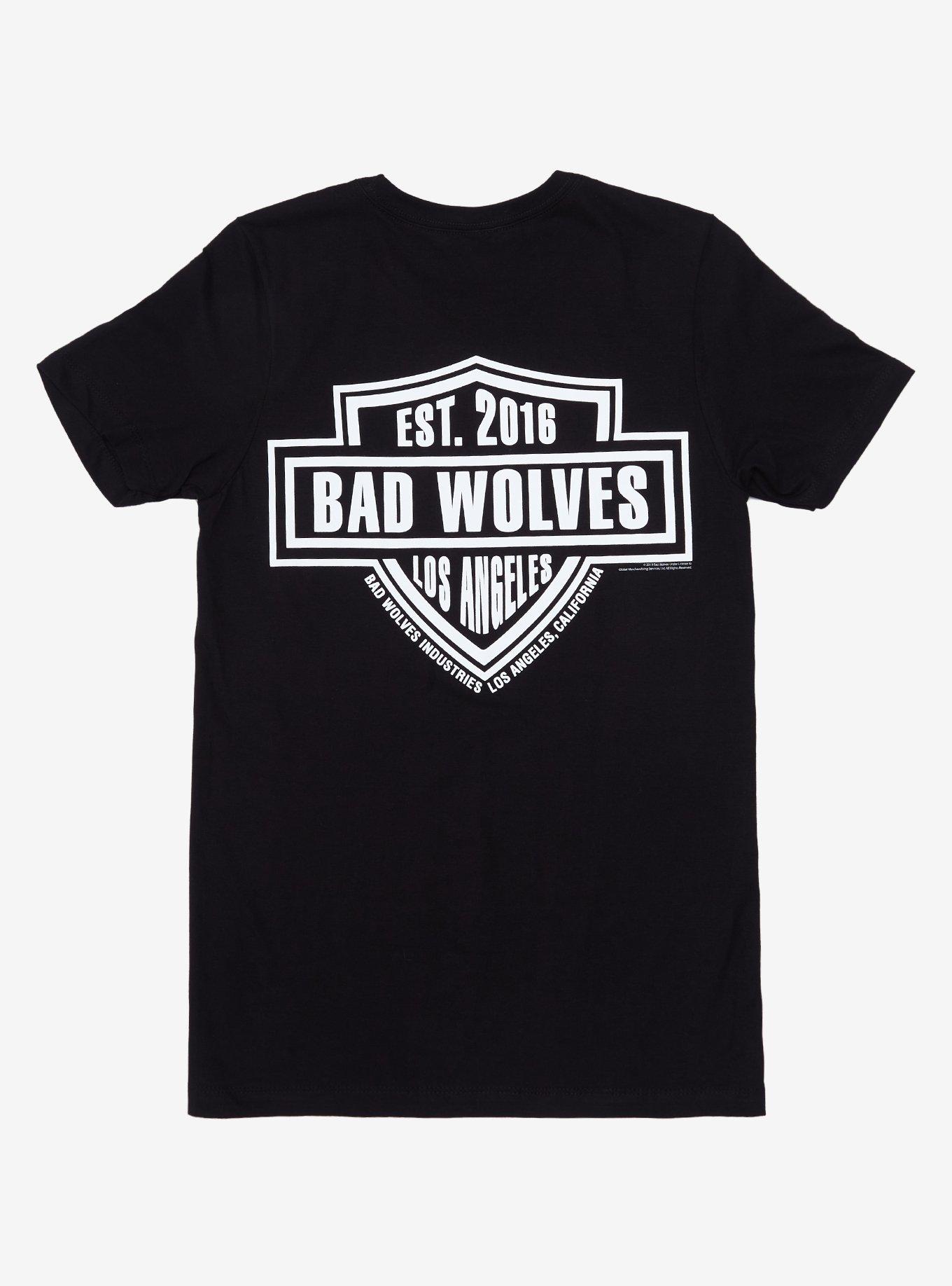 Bad Wolves Shield Logo T-Shirt, BLACK, alternate