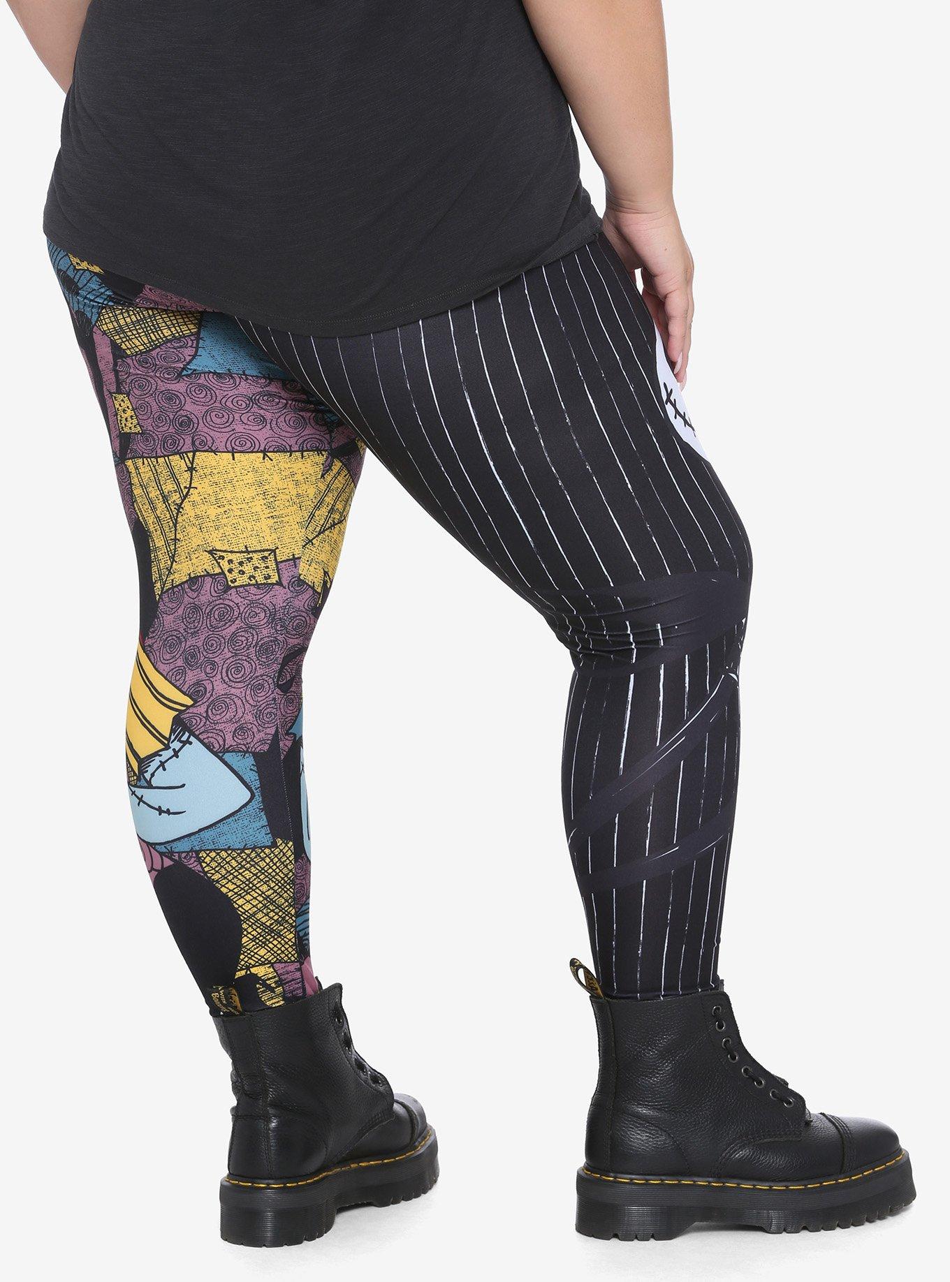 The Nightmare Before Christmas Jack & Sally Split Leggings Plus Size, MULTI, alternate