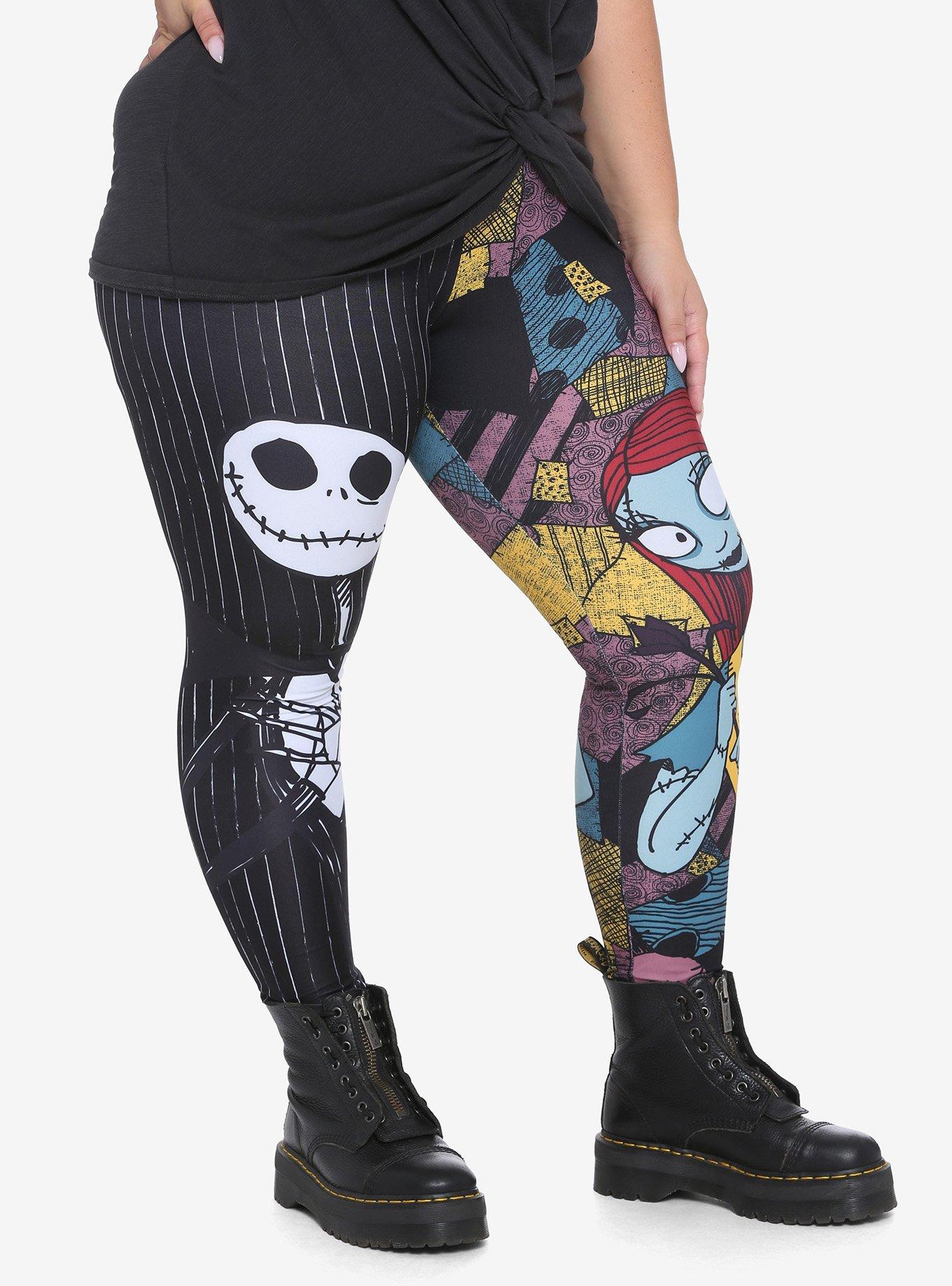The Nightmare Before Christmas Jack & Sally Split Leggings Plus Size, MULTI, alternate