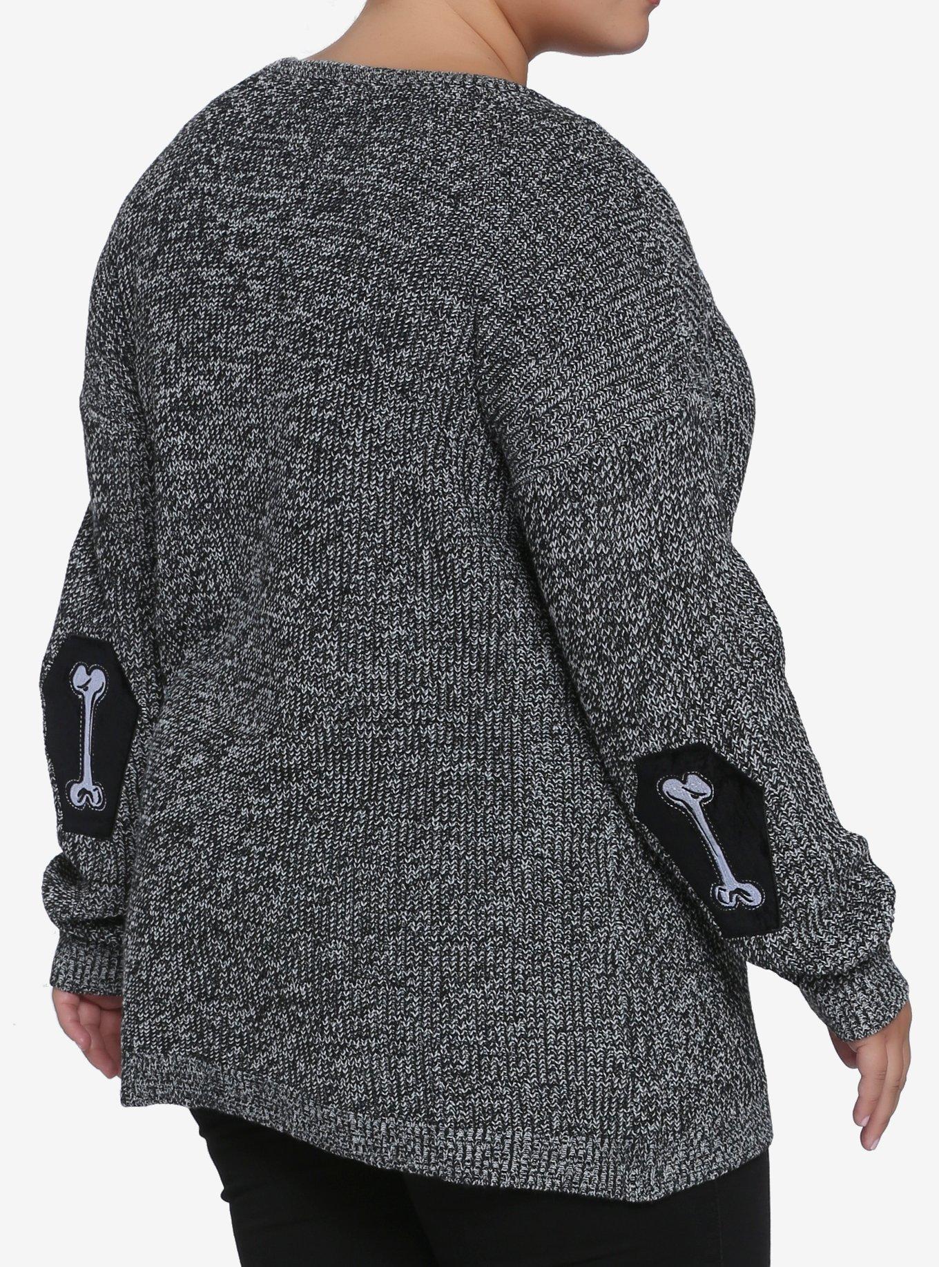 The Nightmare Before Christmas Jack Elbow Patch Sweater Plus Size, MULTI, alternate