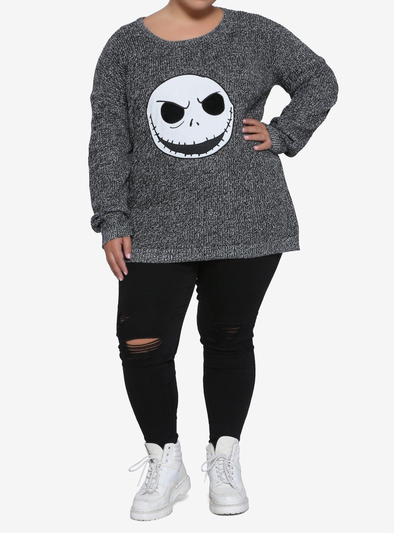 The Nightmare Before Christmas Jack Elbow Patch Sweater Plus Size, MULTI, alternate