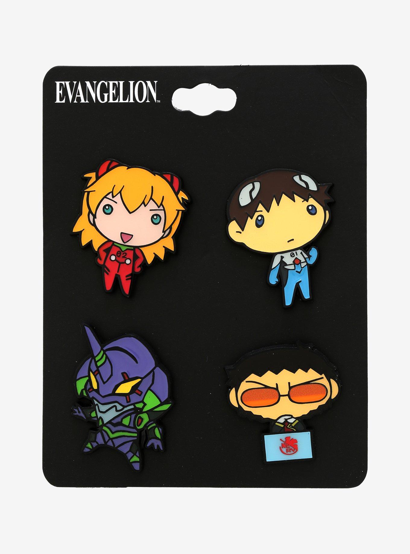 Evangelion Chibi Character Enamel Pin Set, , alternate