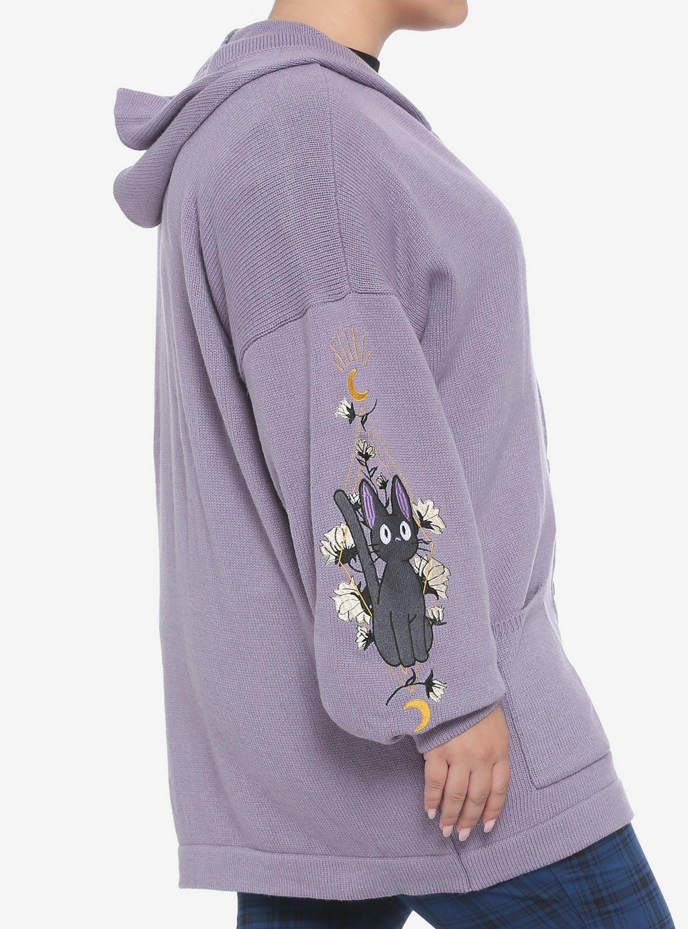 Her Universe Kiki's Delivery Service Jiji Oversized Girls Hooded Cardigan Plus Size, MULTI, alternate