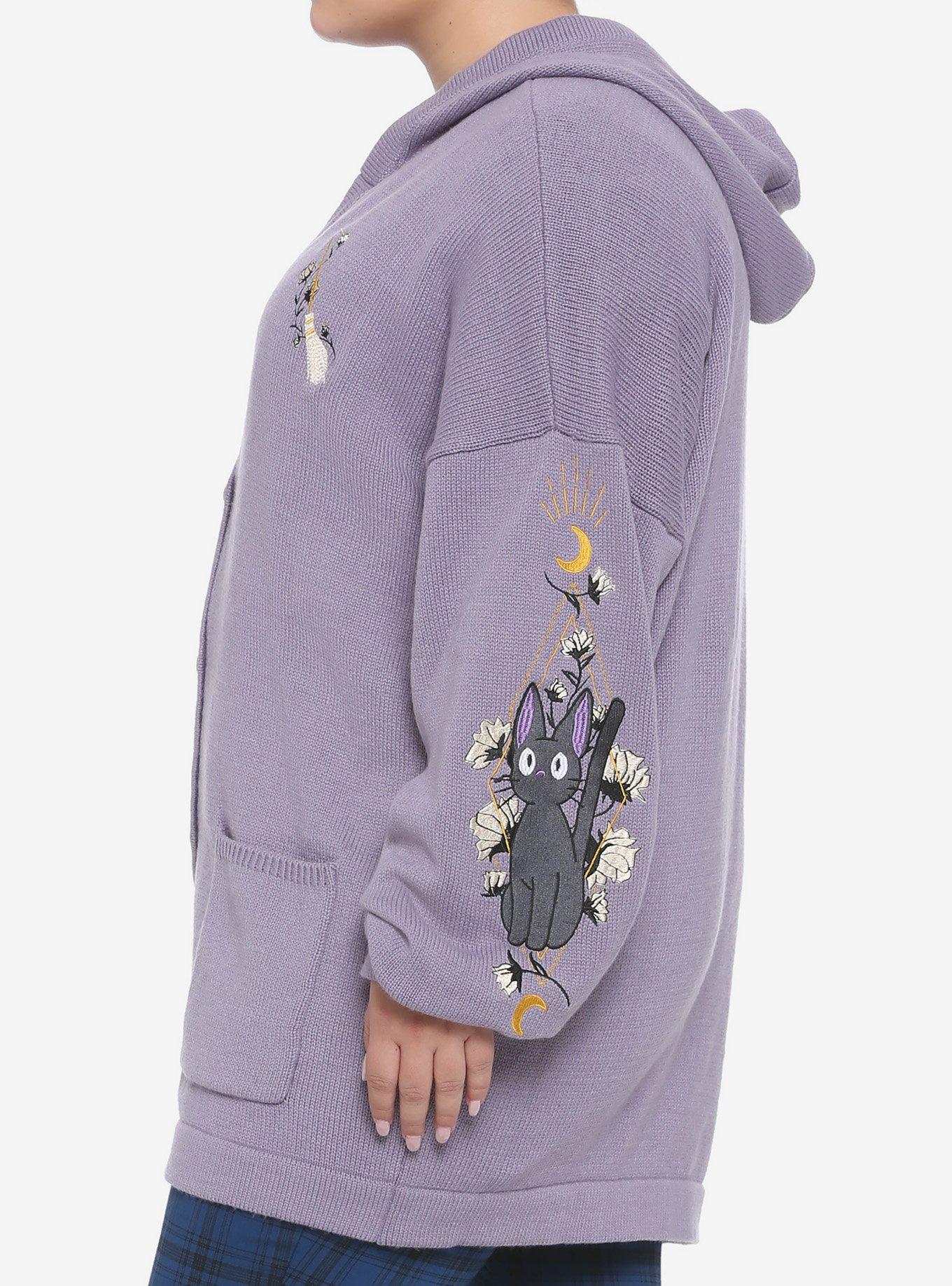 Her Universe Kiki's Delivery Service Jiji Oversized Girls Hooded Cardigan Plus Size, MULTI, alternate