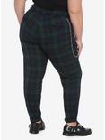 Disney Lilo & Stitch Green & Blue Plaid Pants With Detachable Chain Plus Sizes, PLAID - GREEN, alternate