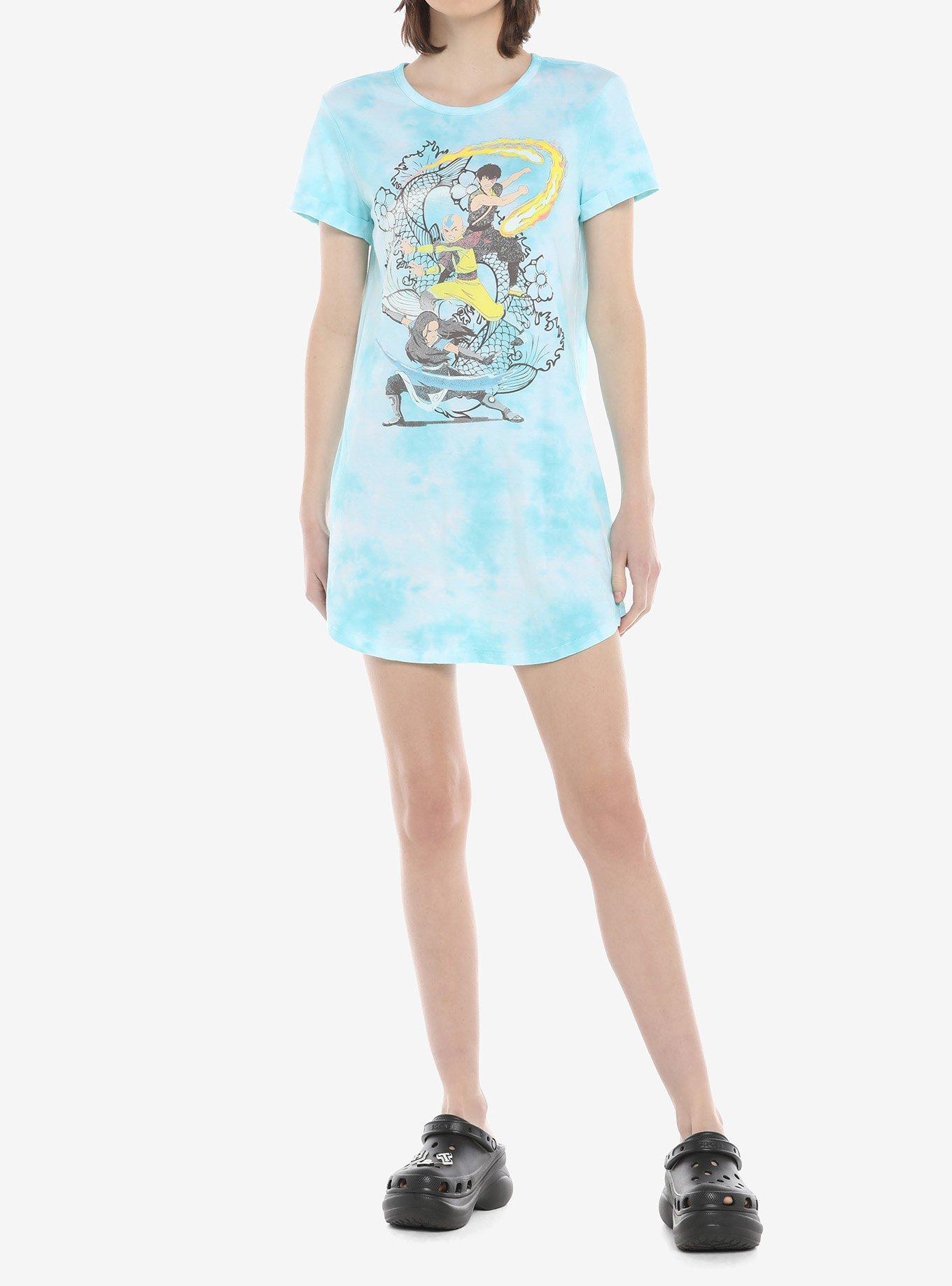 Avatar: The Last Airbender Group Tie-Dye T-Shirt Dress, TIE DYE, alternate