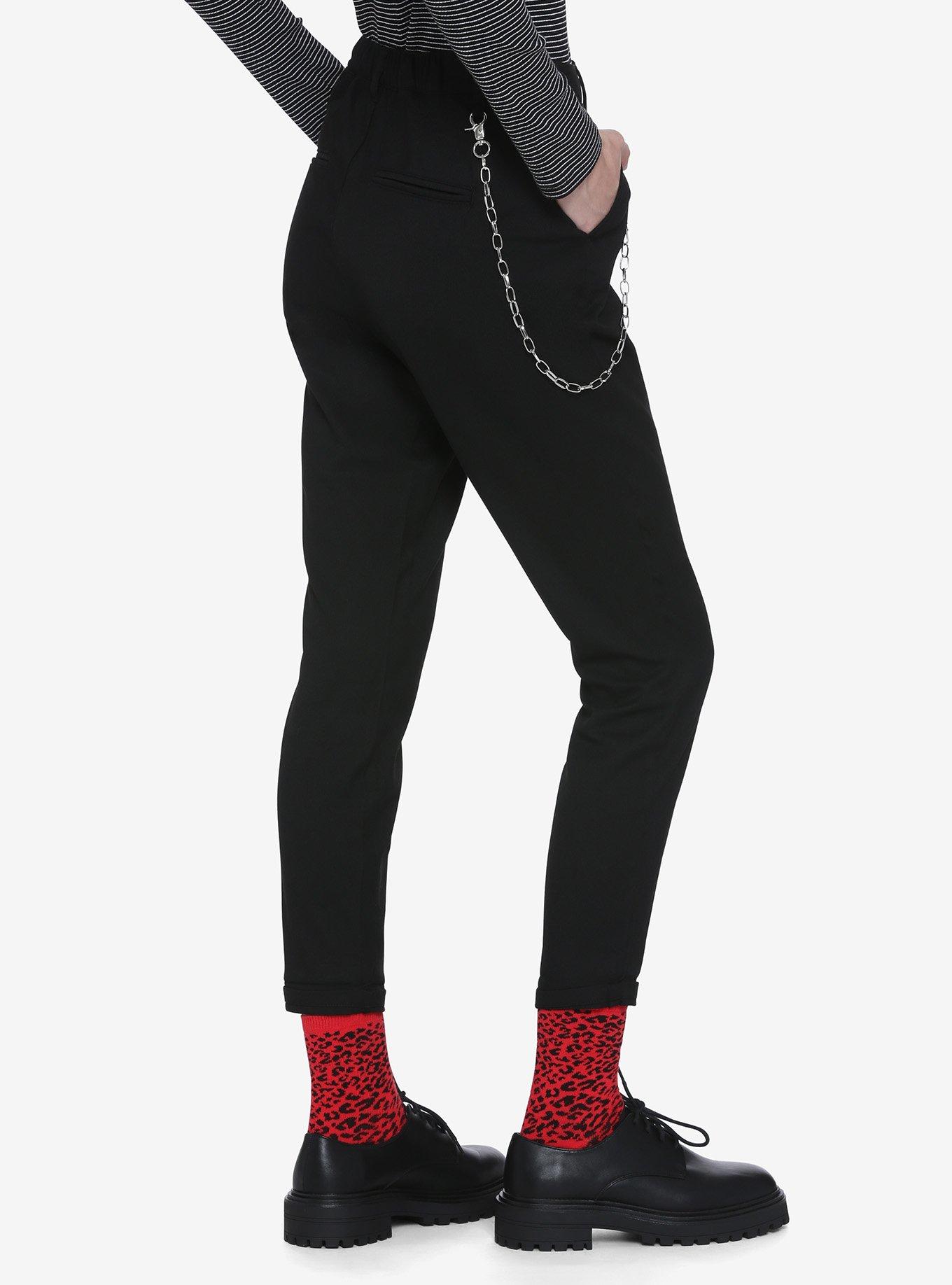 Black Tapered Pants, BLACK, alternate