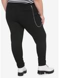 Black Tapered Pants Plus Size, BLACK, alternate
