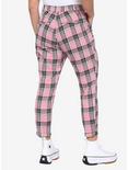 Pink Plaid Pants With Detachable Chain, PLAID - PINK, alternate