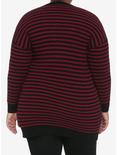 Black & Red Stripe Girls Cardigan Plus Size, STRIPES - RED, alternate