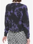 Purple & Black Tie-Dye Lace-Up Girls Sweatshirt, TIE DYE, alternate